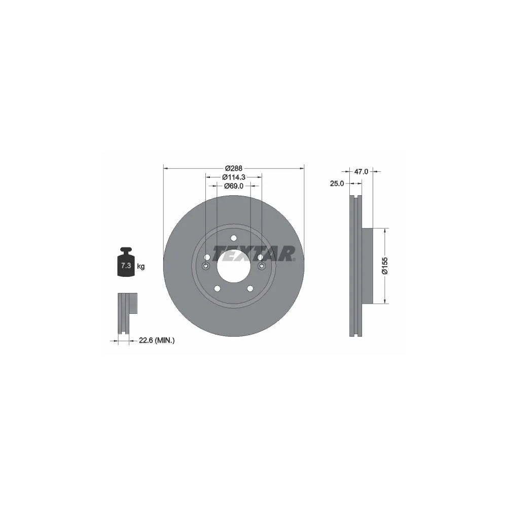 Disc Frana Textar pentru Hyundai I30, Kia Ceed - 92290503