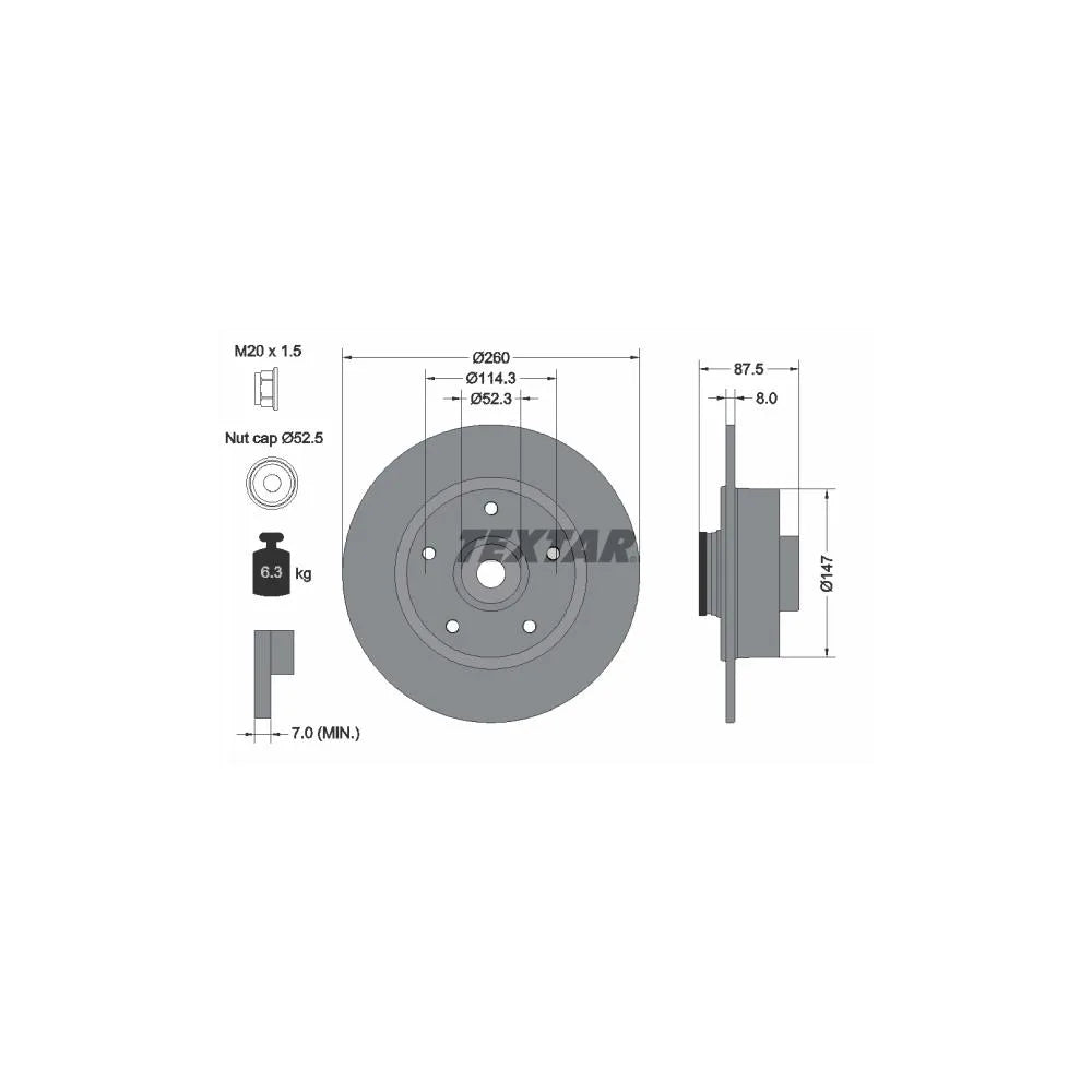Disc Frana Textar pentru Renault Megane - 92295203