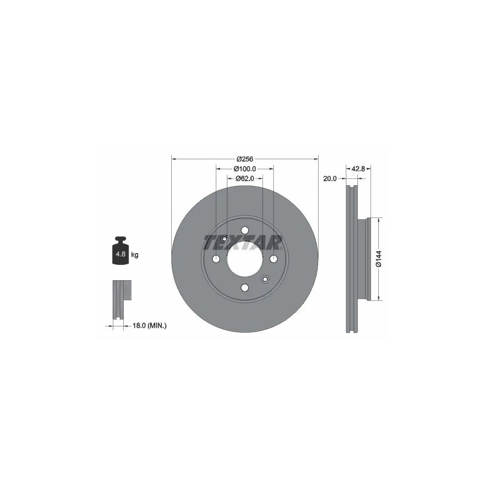 Disc Frana Textar pentru Kia Picanto - 92295403