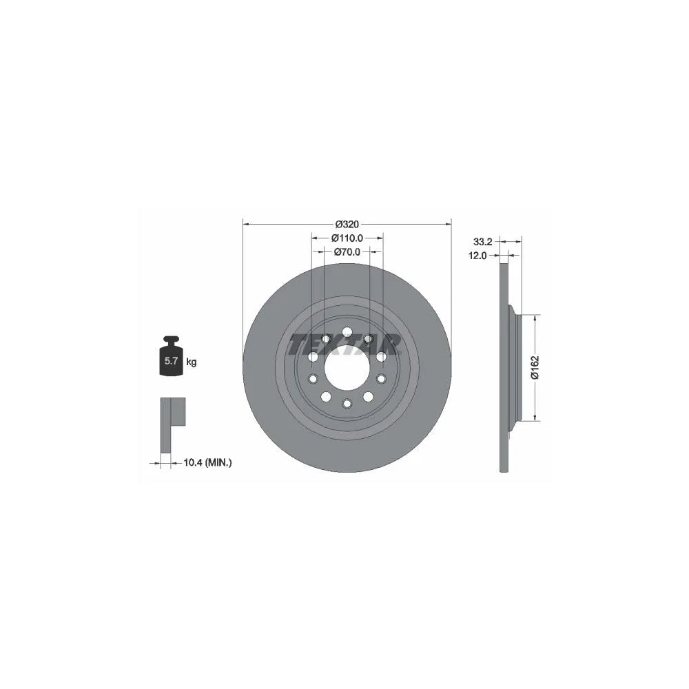 Disc Frana Textar pentru Jeep Cherokee - 92304103