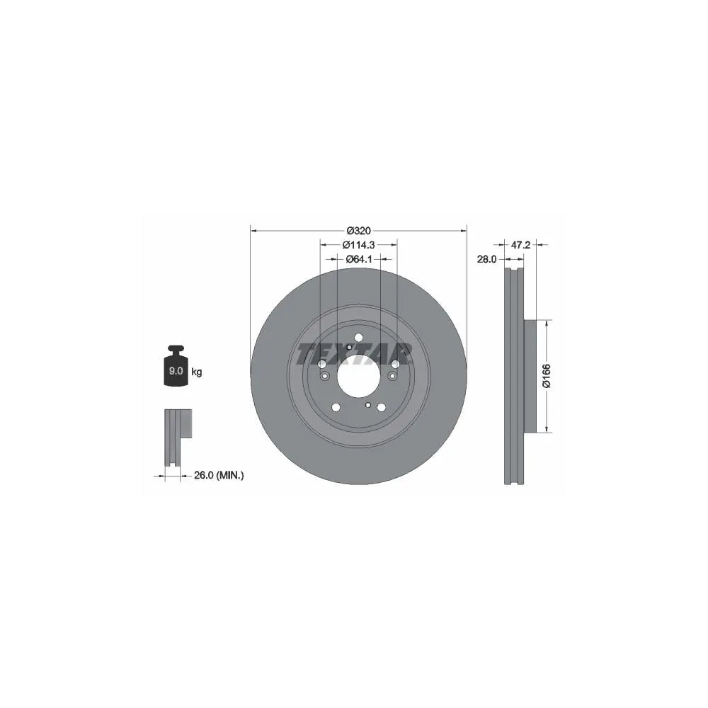 Disc Frana Textar pentru Honda Cr V - 92306203