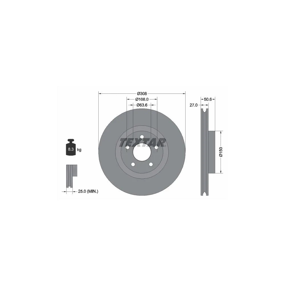 Disc Frana Textar pentru Ford Focus/Kuga - 92306703