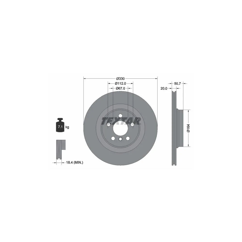 Disc Frana Textar pentru BMW 1/2 Gran/X1/X2, Mini Mini Clubman/Mini Countryman - 92306805