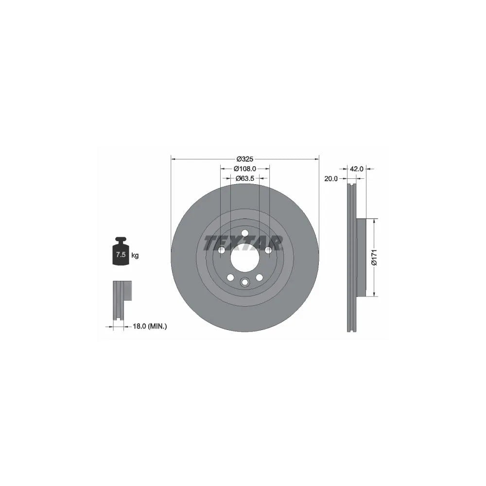 Disc Frana Textar pentru Jaguar F Pace/I Pace, Land Rover Discovery Sport/Range Rover - 92314305