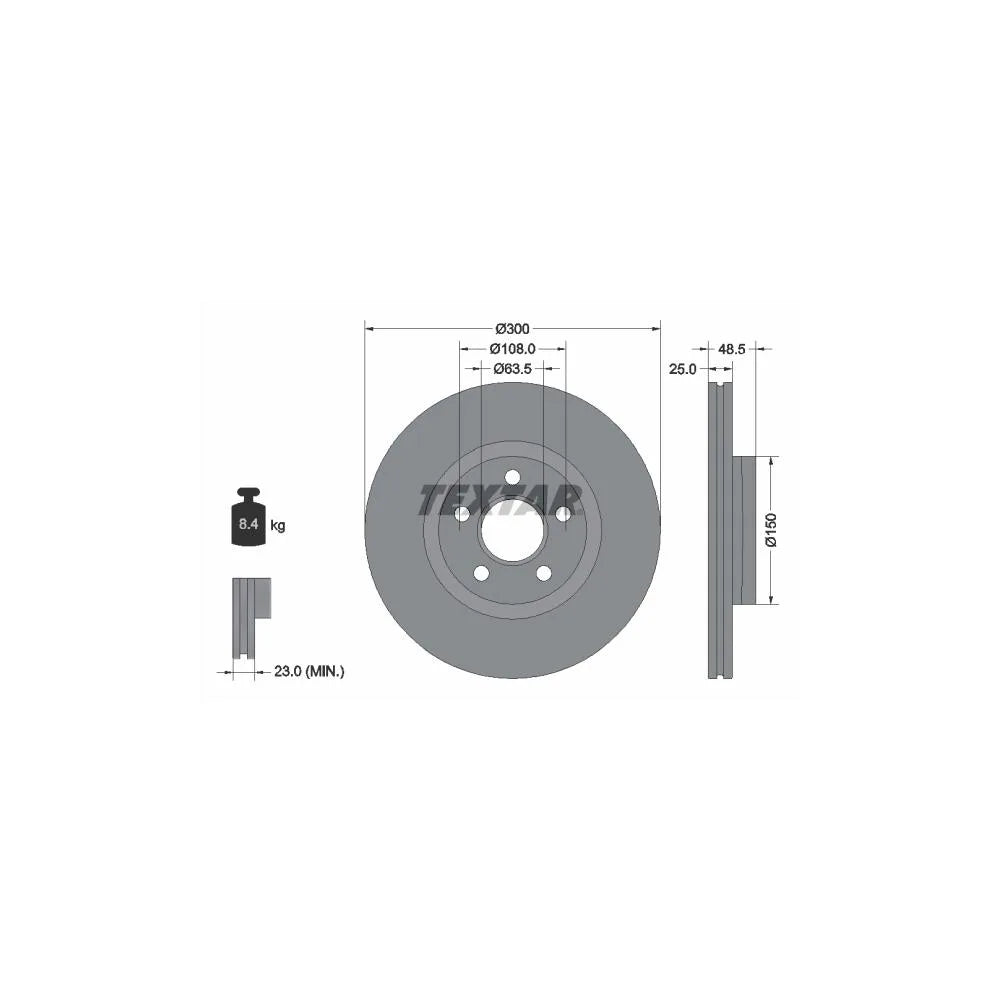 Disc Frana Textar pentru Ford Tourneo Connect/Transit Connect - 92326003