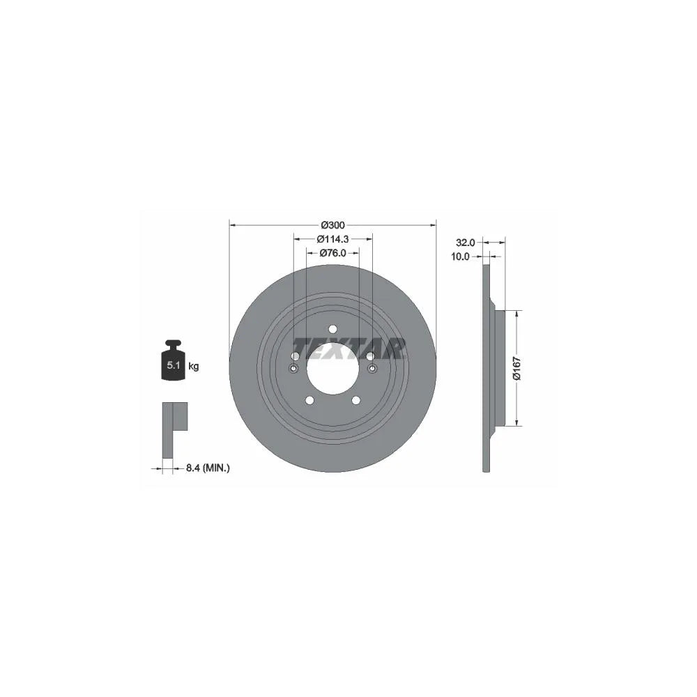 Disc Frana Textar pentru Hyundai Kona, Kia Niro/Optima/Optima Sportswagon/Soul - 92332703