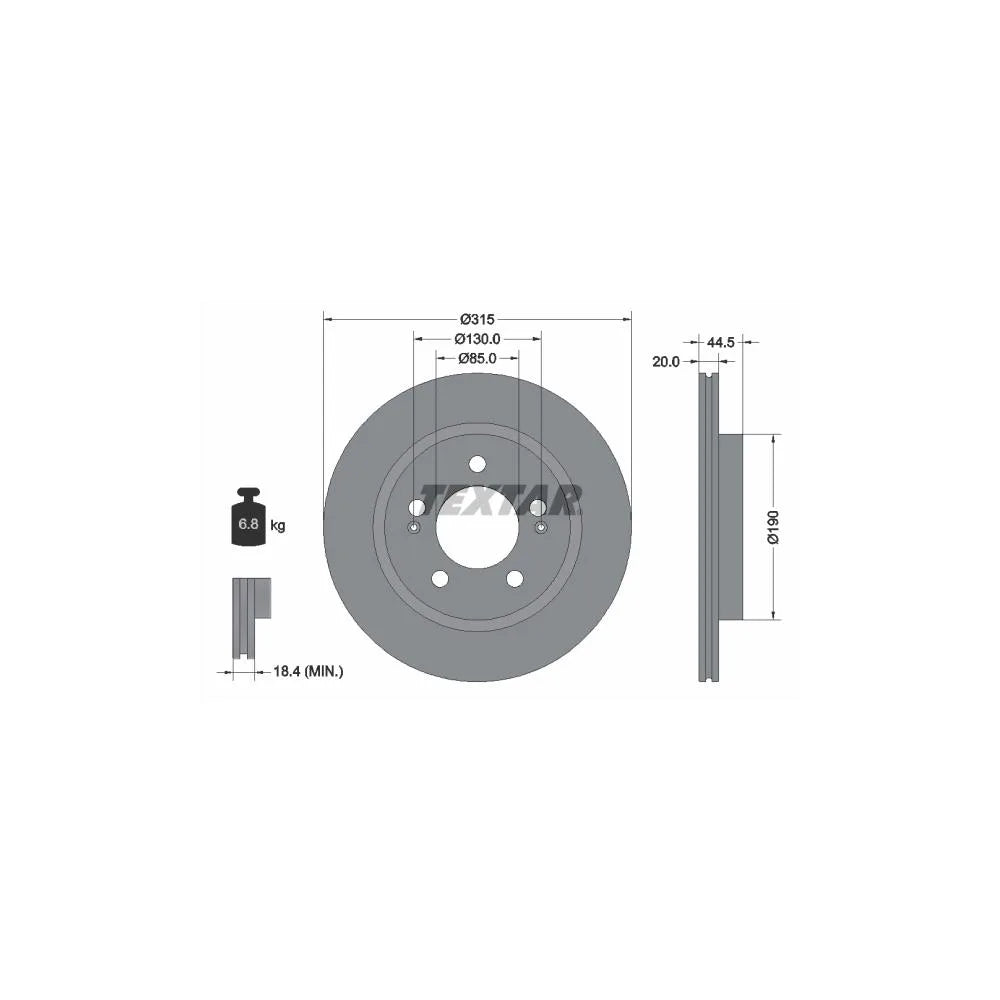 Disc Frana Textar pentru Kg Mobility Rexton, Ssangyong Rexton - 92332903