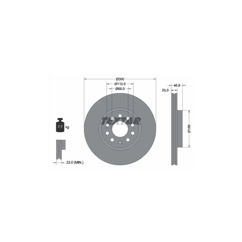 Disc Frana Textar pentru MG Mg 4/Mg 5/Zs Suv - 92333103