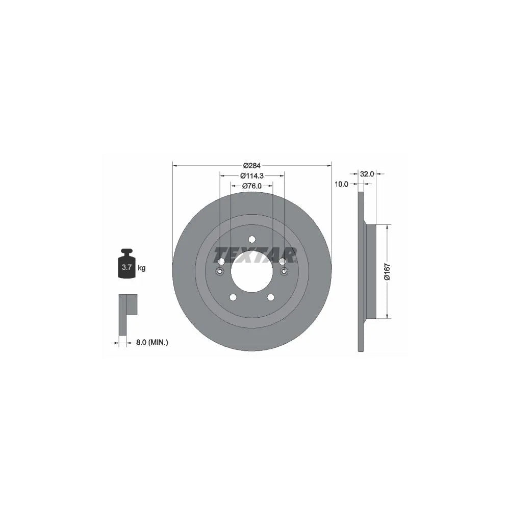 Disc Frana Textar pentru Hyundai Kona/Sonata, Kia Niro - 92333303