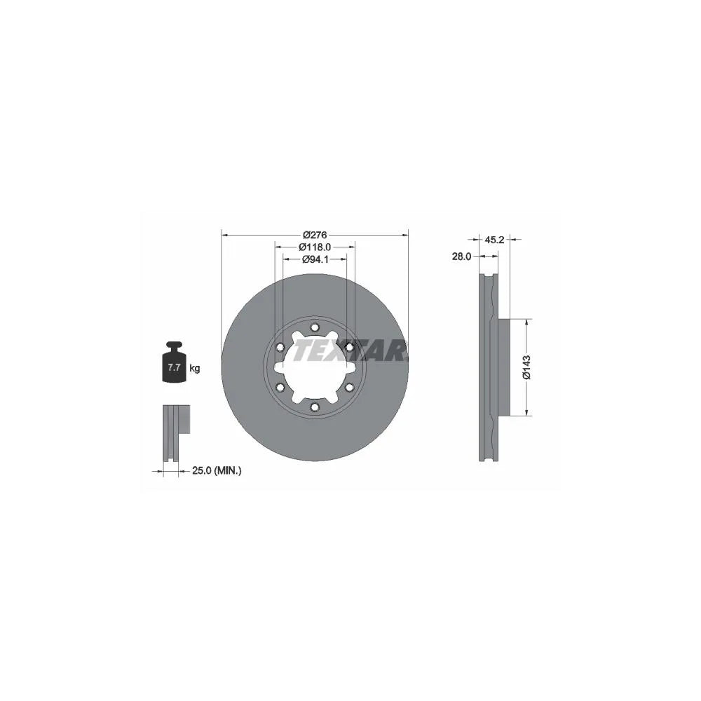 Disc Frana Textar pentru Nissan Cabstar/Nt400 Cabstar - 92338603