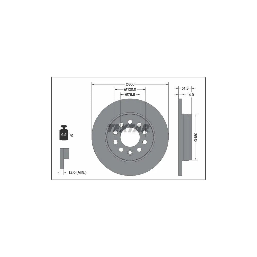 Disc Frana Textar pentru Volkswagen California/Multivan - 92345203