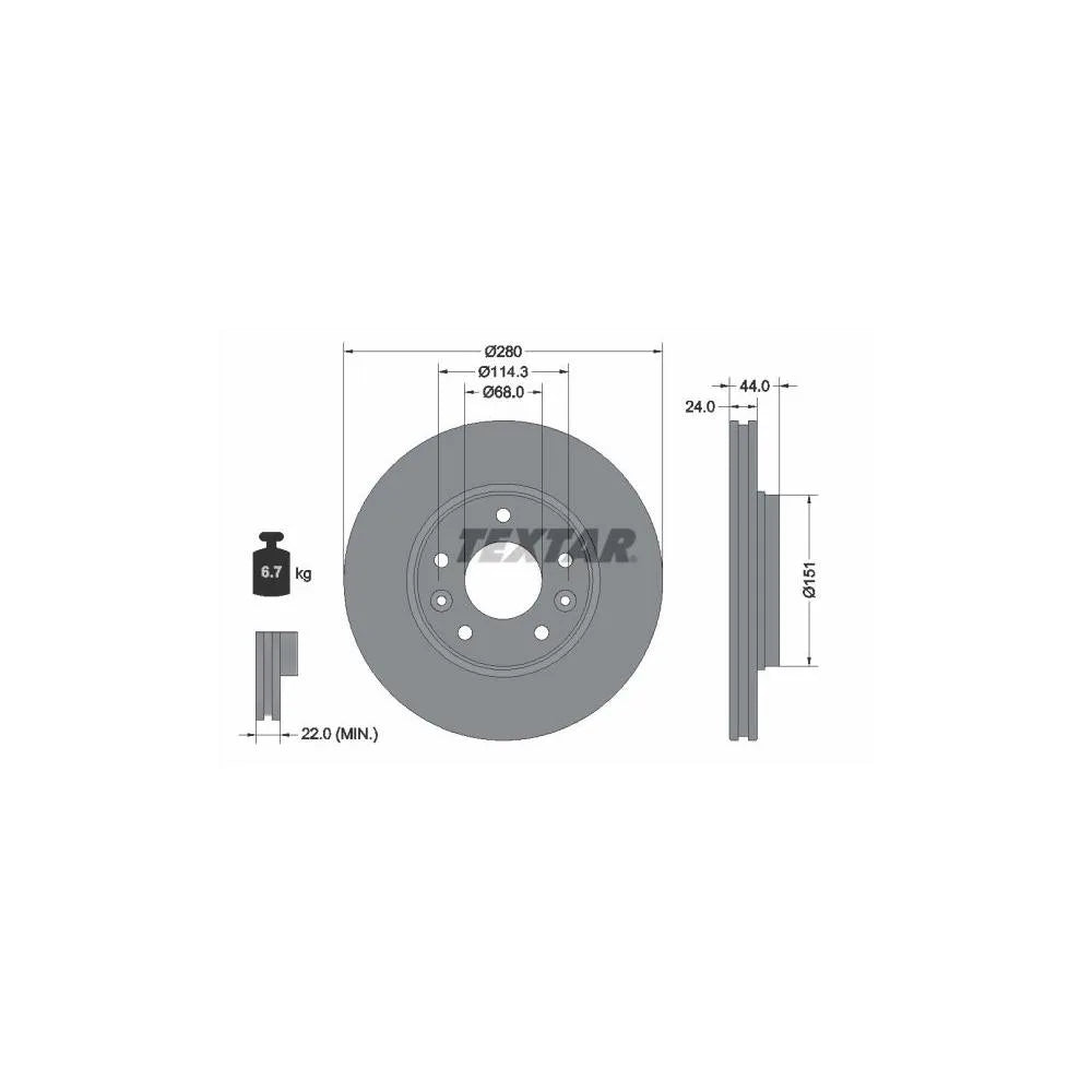 Disc Frana Textar pentru Renault Arkana - 92346803