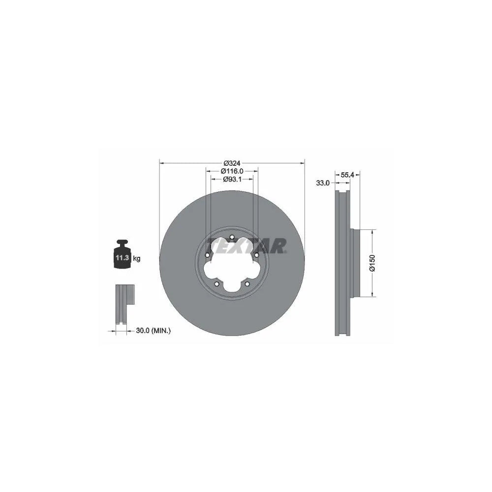 Disc Frana Textar pentru Ford Tourneo Custom/Transit Custom - 92347103