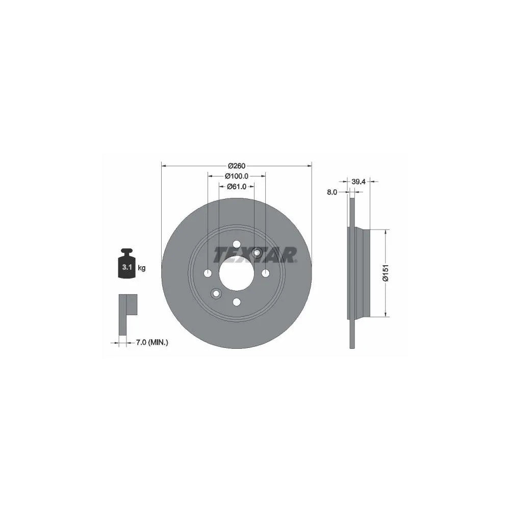 Disc Frana Textar pentru Renault Clio - 92347603