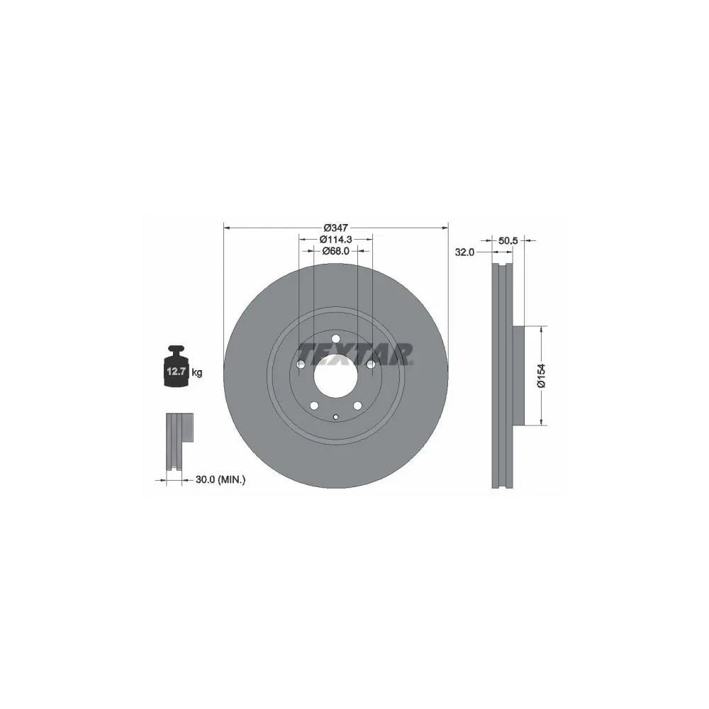 Disc Frana Textar pentru Mazda Cx 60/Cx 80 - 92348903