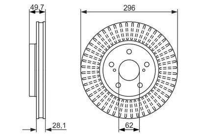 Disc frana, Lexus, 326x323x62 mm, Bosch 0986479633
