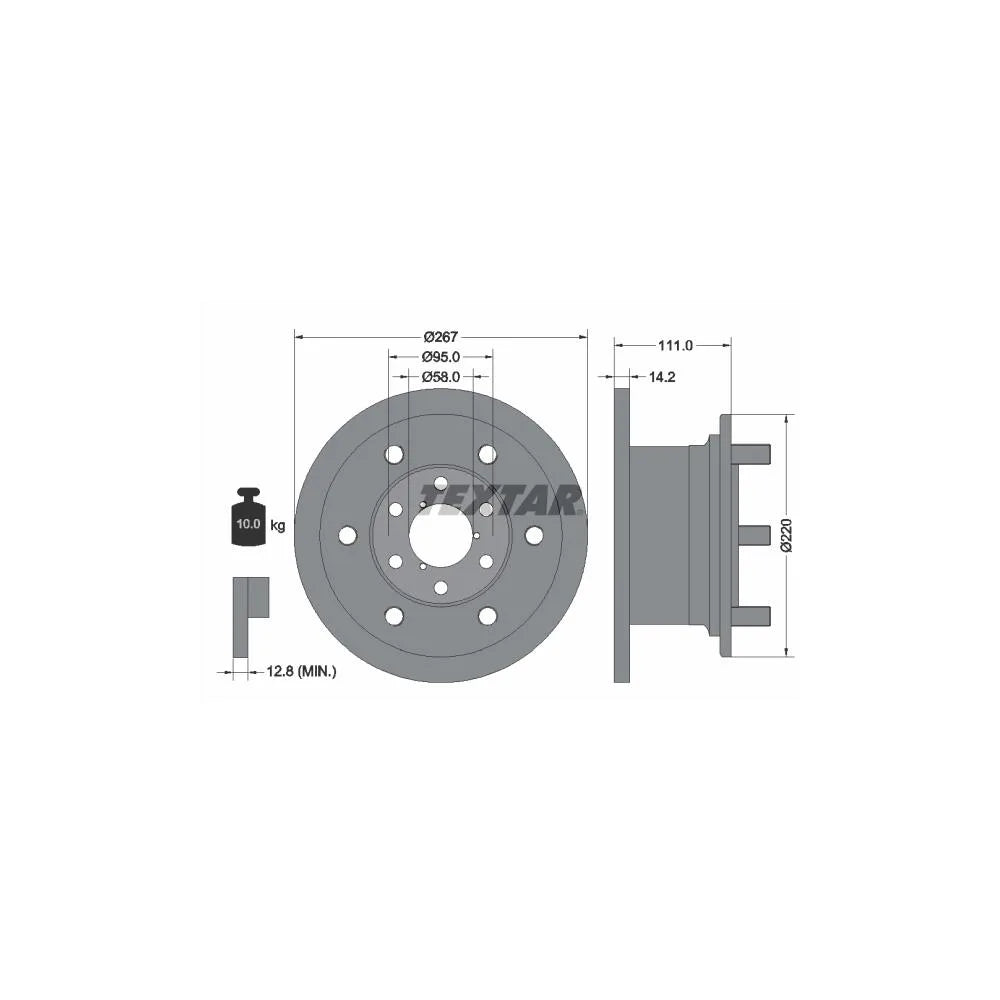 Disc Frana Textar pentru Alfa Romeo Ar 8/Ar 8 Platou, Iveco Daily - 93019400