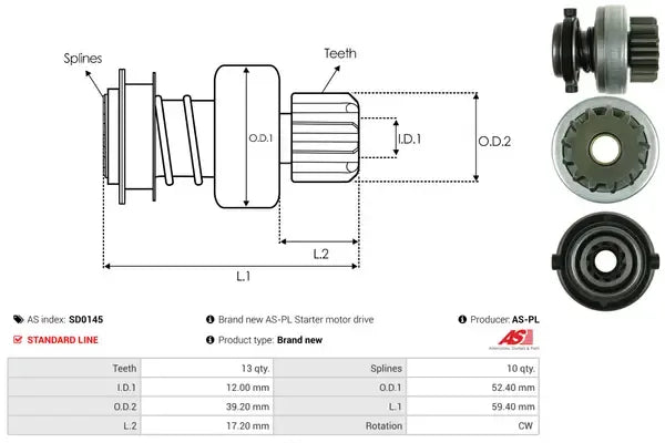 Cuplaj unisens demaror, AS-PL SD0145
