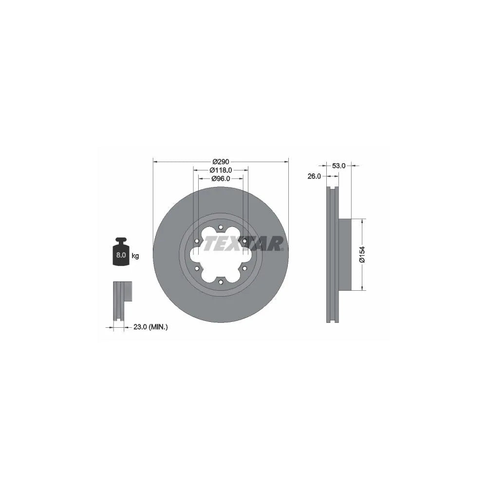 Disc Frana Textar pentru Nissan Atleon/Cabstar/Cabstar E/Nt400 Cabstar, Renault Trucks Maxity - 93240600