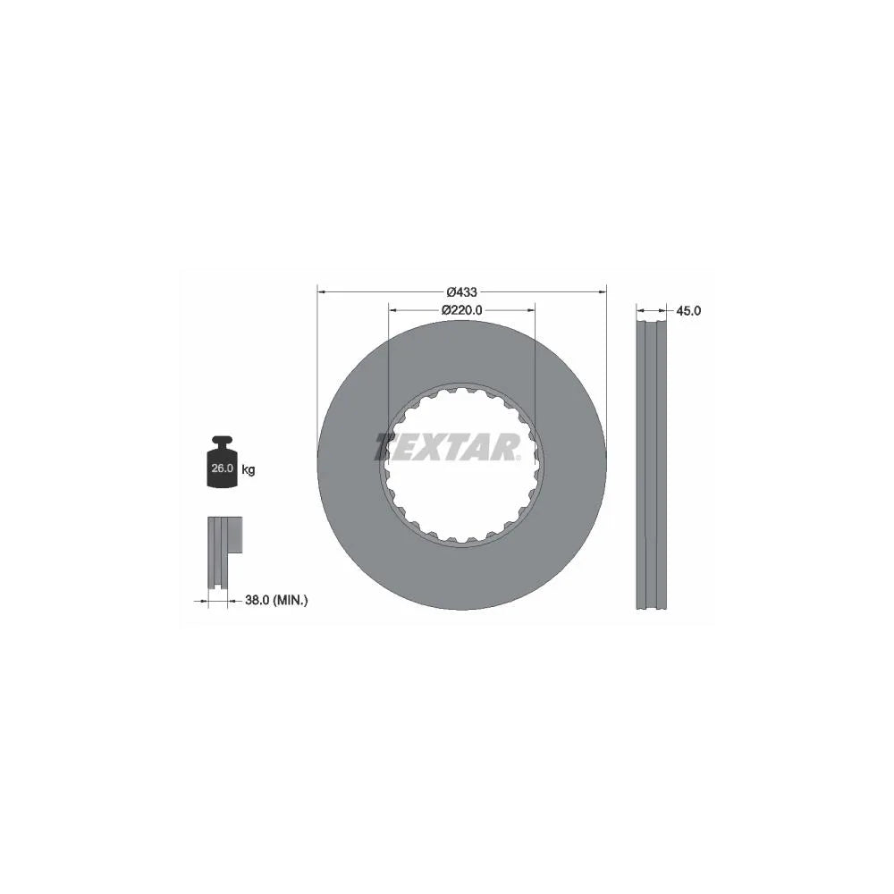 Discuri Frana Textar pentru Renault Trucks Magnum/Premium 2, Volvo - 93272000