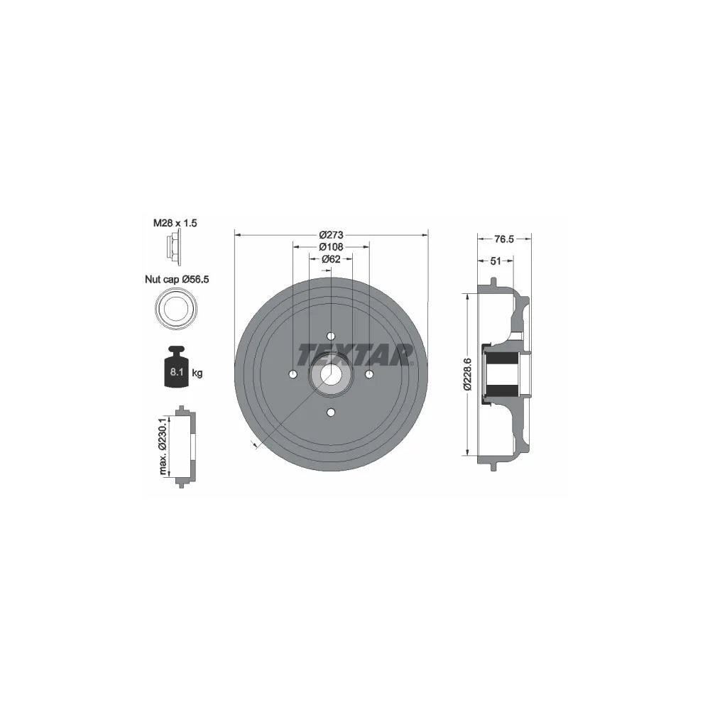 Tambur Frana Textar - 94037900