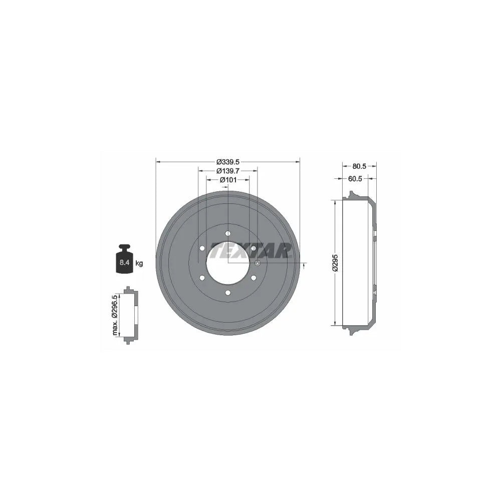Tambur Frana Textar pentru Isuzu D Max - 94043300