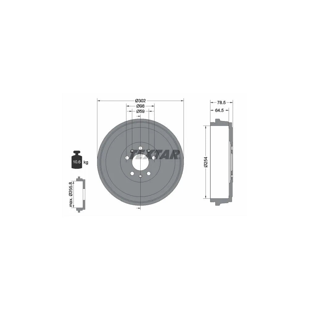 Tambur Frana Textar pentru Fiat Doblo, Opel Combo/Combo Tour - 94045400