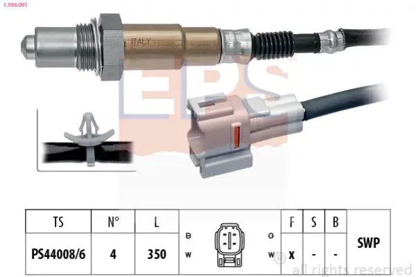 Sonda lambda, Suzuki, 148x130x40 mm, EPS 1998091