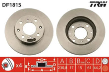 Disc frana, Honda, Acura, Rover Crx, Integra Cupe, Civic Iii Hatchback, Civic Iv Hatchback, Civic Iv Limuzina, Civic V Hatchback, Ø231 mm, TRW DF1815