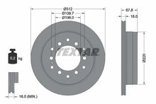 Disc frana Textar pentru Lexus, Toyota - 92170103