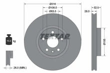 Disc frana Textar - 92162305