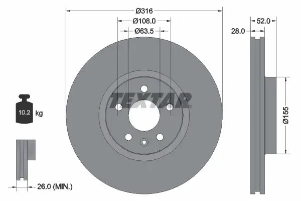 Disc frana Textar - 92162305