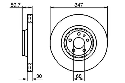 Disc frana, Audi, 377x375x84 mm, Bosch 0986479260