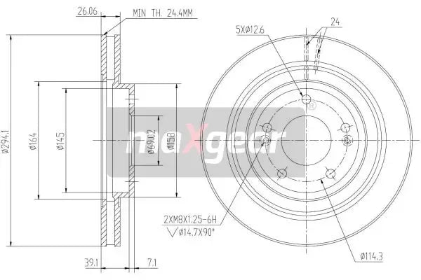 Disc frana, Hyundai, Ø294 mm, Maxgear 192458