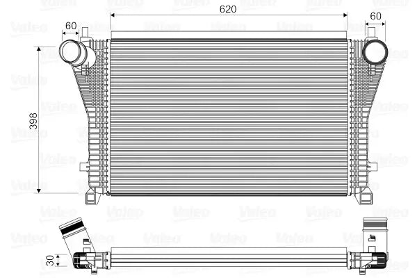 Intercooler compresor, Audi, Cupra, SEAT, Skoda, 941x518x206 mm, Valeo VAL818347