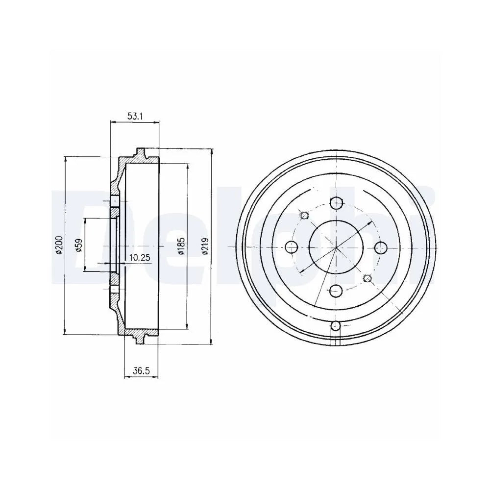 Tamburi Frana Delphi pentru Fiat Albea/Cinquecento/Palio/Palio Weekend/Seicento 600 - BF389