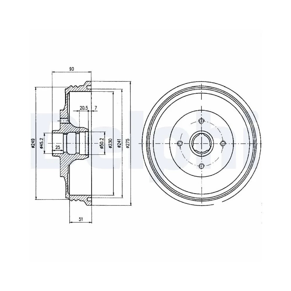 Tamburi Frana Delphi pentru Seat Inca, Volkswagen Caddy - BF430