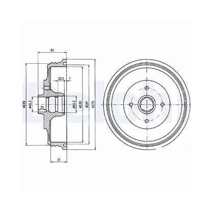 Tamburi Frana Delphi pentru Seat Inca, Volkswagen Caddy - BF430
