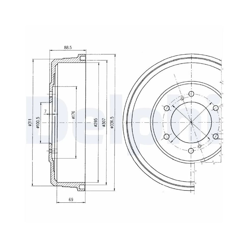 Tamburi Frana Delphi pentru Infiniti Qx4, Nissan Navara/Np300/Pathfinder/Pick Up - BF461