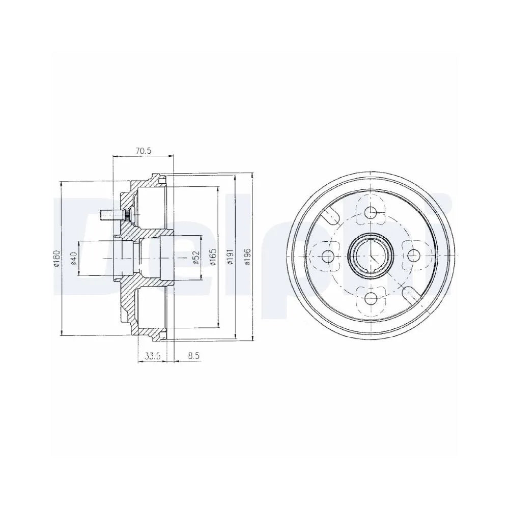 Tamburi Frana Delphi pentru Daihatsu Cuore/Move/Sirion/Yrv - BF462