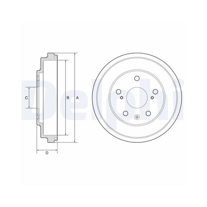 Tamburi Frana Delphi pentru Fiat Sedici, Suzuki Sx4 - BF572