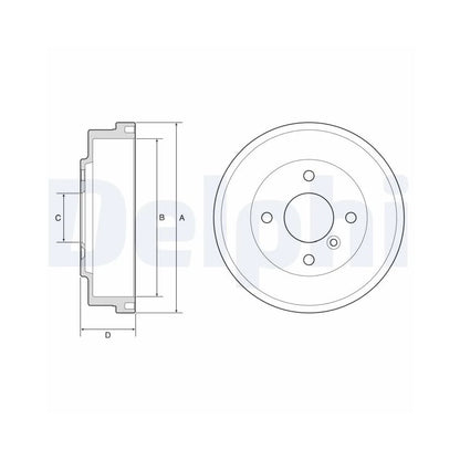 Tamburi Frana Delphi pentru Ford Fiesta - BF627