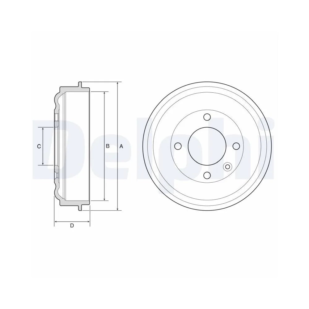 Tamburi Frana Delphi pentru Opel Corsa, Peugeot 208 - BF638