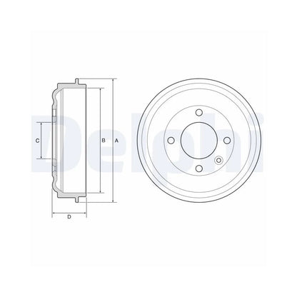 Tamburi Frana Delphi pentru Opel Corsa, Peugeot 208 - BF638