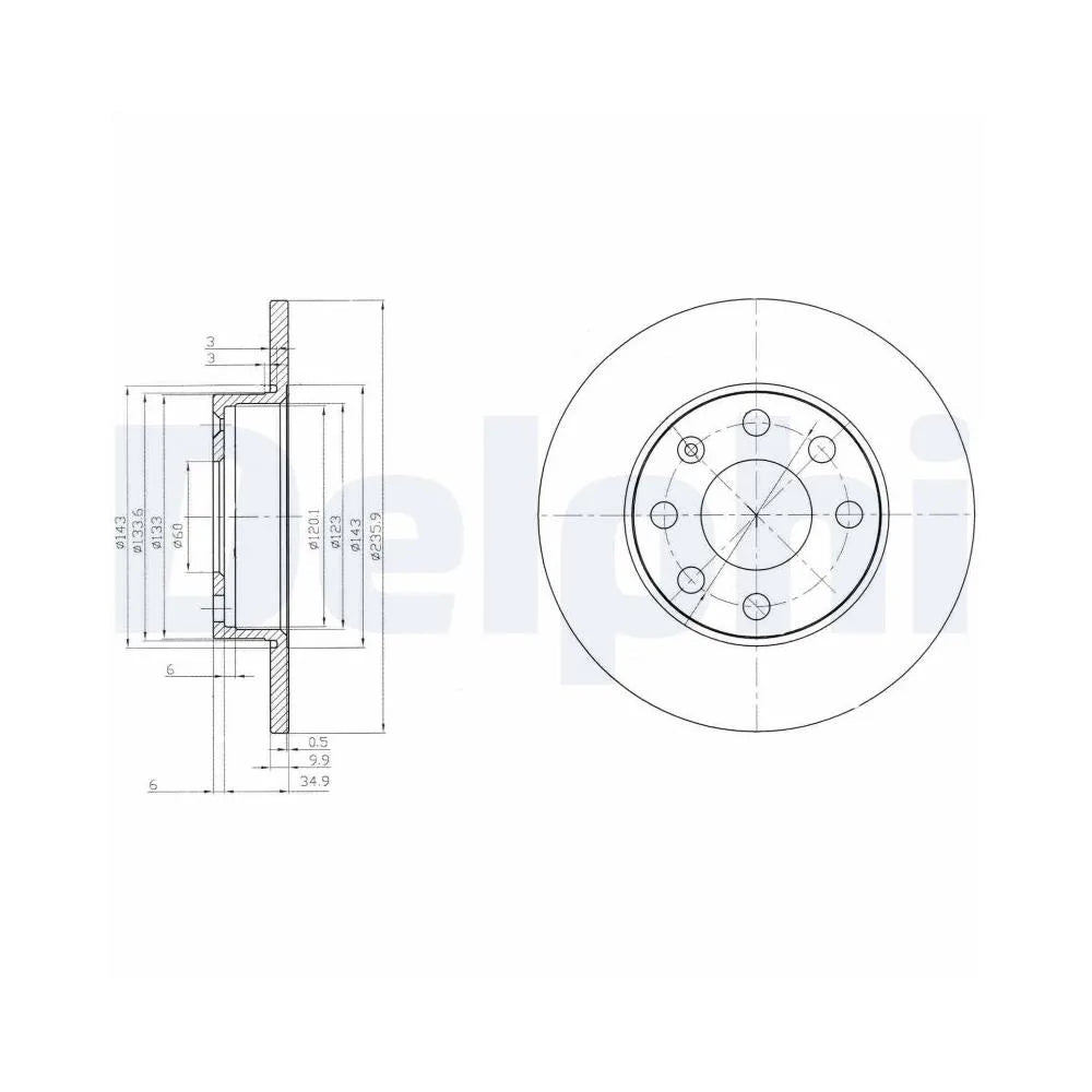 Discuri Frana Delphi pentru Opel Astra/Corsa/Kadett D/Kadett E/Zafira Zafira - BG2149