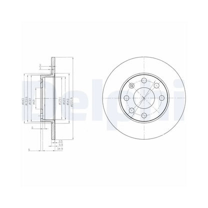 Discuri Frana Delphi pentru Opel Astra/Corsa/Kadett D/Kadett E/Zafira Zafira - BG2149