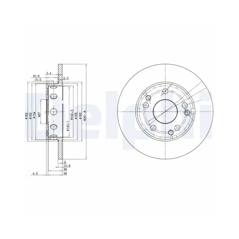 Discuri Frana Delphi pentru Mercedes-Benz 190 - BG2288