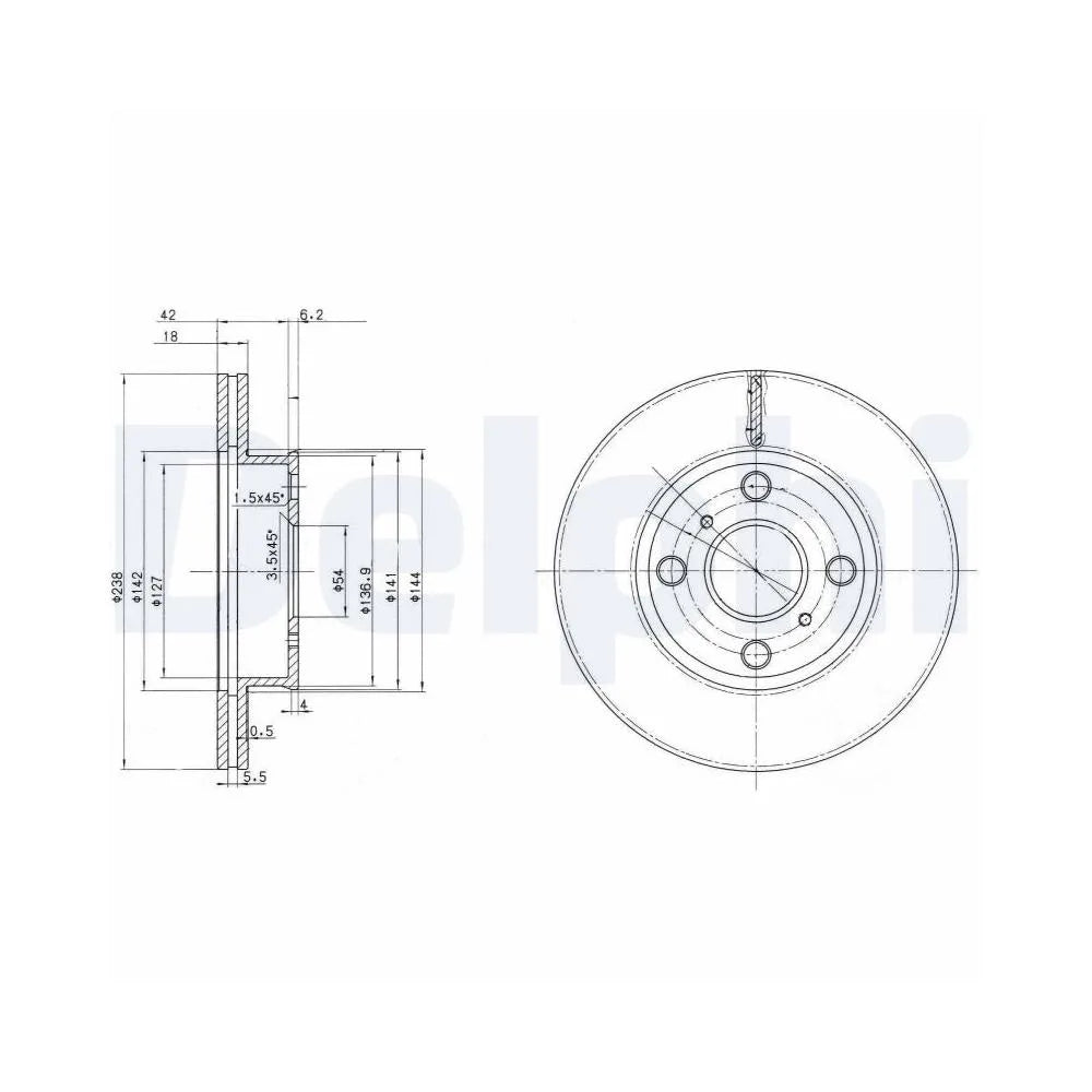 Discuri Frana Delphi pentru Toyota Corolla - BG2424