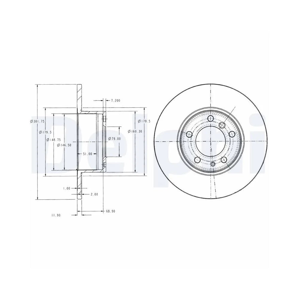 Discuri Frana Delphi pentru BMW 5/5 Touring - BG2430