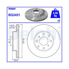 Discuri Frana Delphi pentru Honda Accord/Civic/Crx/Insight/Integra Cupe, Rover 200 - BG2451
